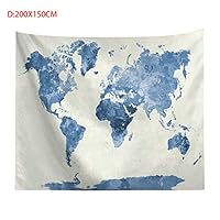 Codiak Fashion Tapestry Vintage World Map Pattern Psychedelic Style Wall Hanging Tapestry Bedspread Yoga Mat for Bedroom Dorm Decor