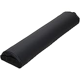 ForPro Premium Half-Round Bolster Pillow for Massage and Yoga, Oil and Stain-Resistant, 6”W x 3" H x 26”L, Black