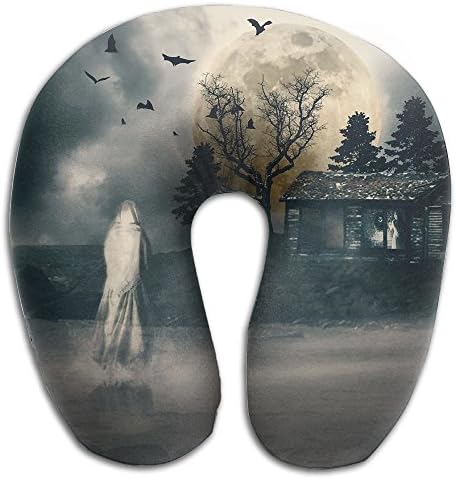 Memory Foam Neck Pillow Ghost Crow Comfy Soft U-Shape Cervical Pillow Head Support For Travel Office Sleeping