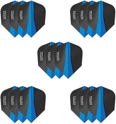 Harrows Retina Dart Flights 5 x Sets 15 Flights 100 Micron Blue UK Made