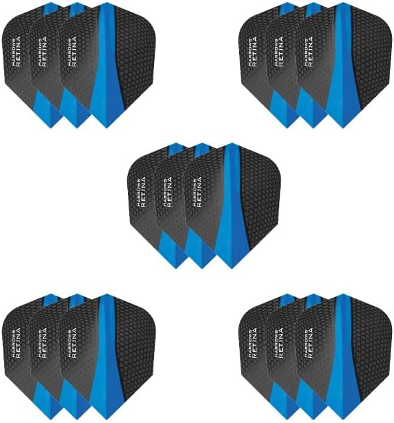 Harrows Retina Dart Flights 5 x Sets 15 Flights 100 Micron Blue UK Made