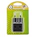 European Plug Adapter by Yubi Power 2 in 1 Universal Travel Adapter with 2 Universal Outlets - 2 Pack - Black - Type C for Europe, France, Germany, Russia, Spain & more.