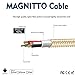 MAGNITTO Magnetic USB Cable [3.3ft] Braided Micro USB Cable/Samsung Charging Cable - Android Charging Cable for Galaxy S7/S6, Sony, Motorola and More - Gold