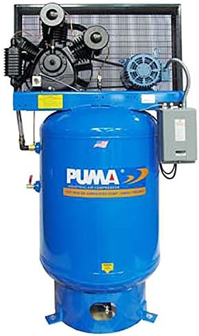 Puma Industries TUK-75120VM3 Air Compressor, Professional/Commercial/Industrial Two Stage Belt Drive Series, 7.5 hp Running, 175 Maximum psi, 230, 460/3V/Phase, 120 gal, 945 lb.