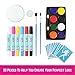 FACE PAINT SET: 30 Piece Kit Including Face Paints, Face Painting Pens, Brushes, Sponge, Stencils & Guide Book. Ideal As Birthday, Halloween, Dressing Up Gift Idea