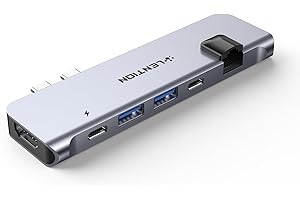 LENTION USB C Hub with Thunderbolt3(PD+Data Transfer+Video Output), 4K HDMI, USB 3.0, Gigabit Ethernet Mac Adapter Compatible 2016-2023 MacBook Pro, Mac Air, More (CS65, Space Gray)