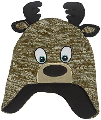 Kollway Baby Girls Boys Winter Hats Winter Warm Fleece Embroidered Cap Hat Crochet Earflap (1)