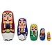 BestPysanky Set of 5 Nutcrackers Wooden Nesting Dolls 5.5 Inches