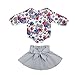 Infant Baby Girl Long Sleeve Floral Romper Bowknot Dress Skirt Casual Outfit