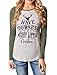 Nagoo Women's Christmas Letter Print Raglan Sleeve Jersey Baseball T-shirt Tops (S, Gray)