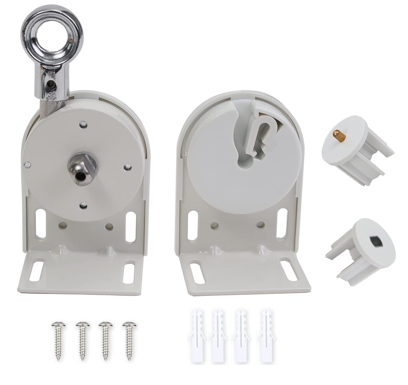 Lihopefe Shade Replacement Parts,Mounting Brackets,Upgrade to Metal Ring,Compatible with Coolaroo Exterior Roller Shade (White)