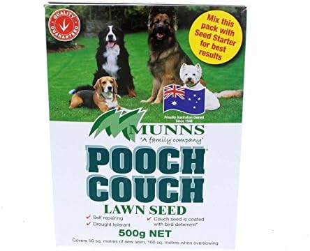 Lawn Seed Pooch Couch Grass Munns 500g Covers 50sqm Drought