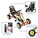 Kinbor Racing Pedal Go Kart, Kids 4 Wheels Riding Car Crazy Cart with Adjustable Seat