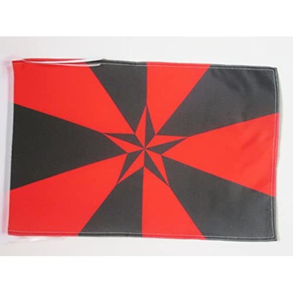 AZ FLAG - Anarchy Star 3D Flag - 18'' x 12'' - 100% Polyester Arnachism Movement Small Banner with Two Cords - Fade Resistant - Vivid Colors - 18x12 in - 45x30 Cm — image 1