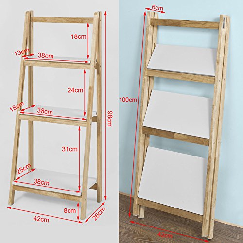 Haotian Modern ladder bookcase made of wood, book shelf,stand shelf, wall shelf (FRG163-N)