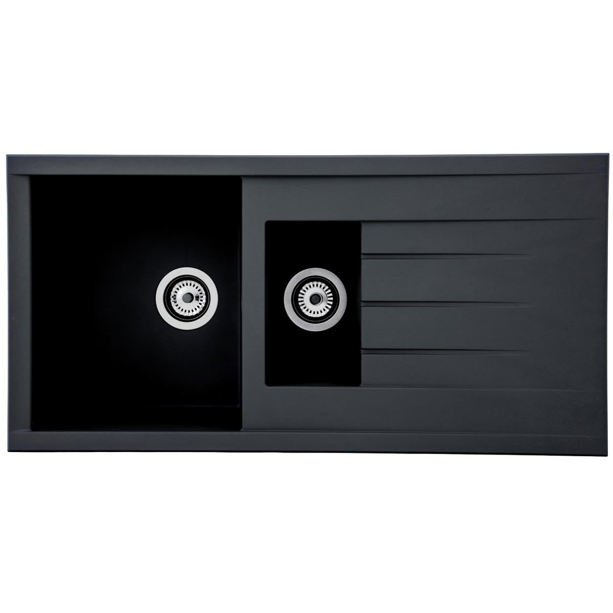 respekta Sink, Composite Material Resin, Black, 100 x 50 cm