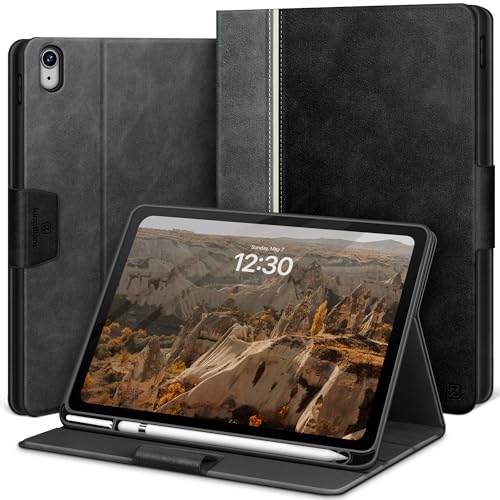 KingBlanc Hülle für iPad (A16) 11. Generation 11 Zoll 2025, iPad 10. Generation 10,9 Zoll 2022 mit Stifthalter, Buchhülle aus veganem Leder, Auto Schl