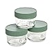 Sage Spoonfuls Glass Baby Food Jars with Lids - 3-Pack of 4 Ounce Reusable Baby Food Storage Containers - Microwave, Dishwasher, and Freezer-Safe, Free of BPA, Lead, Phthalate, and PVC - Clear