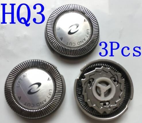 gizmomix HQ56 HQ55 HQ4 HQ3 Replacement Heads Set of 3 Dual Precision Universal Cooling Surface Double Blades for Philips Norelco Compatible Electric Shavers