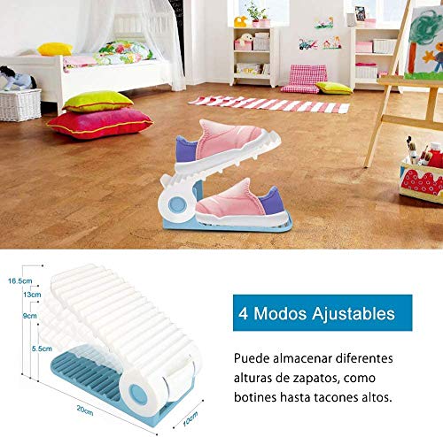 bedee Organizador Zapatos Infantil, Zapateros Niños,Soporte Ajustable de Zapatos Organizar Zapatos,Armarios Zapateros Set de 10 pcs