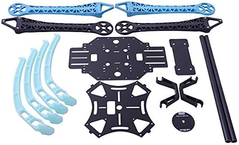 Quadcopter S500 Glass Fiber 4 Axis Aircraft Frame with High Landing Gear(Black and Blue) zys