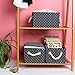 StorageWorks Polyester Storage Bin with Strong Cotton Rope Handle, Foldable Storage Basket, Deep Blue, White Dot Style, Medium, 3-Pack