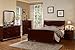 Poundex Louis Phillipe Bedroom Set Featuring French Style Sleigh Platform Bed and Matching Case Goods, Queen, Cherry