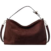 KAOBIO Women Slouchy Suede Satchels Shoulder Bag Faux Suede Hobo Bags Crossbody Phone Purse Top-Handle Tote Handbag Purse