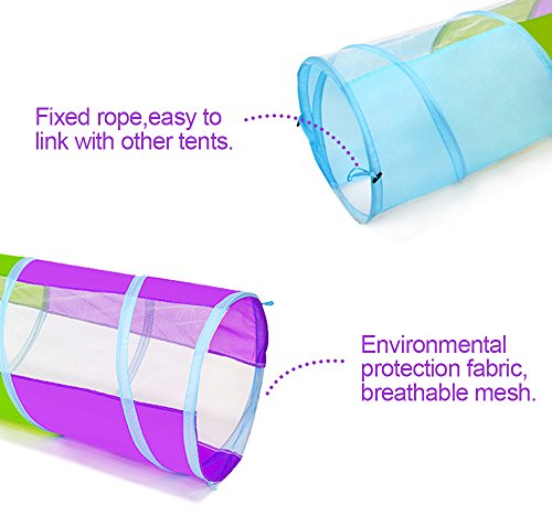 WERSHOW Pop up Play Tunnel Tube - Play Tents Crawling Games Toy Indoor and Outdoor For Kids Babies Toddlers(Grenadine)