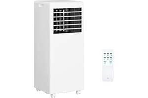 TAKYWEP Portable 8000 BTU Air Conditioner with Dehumidifier & Fan – Cools Rooms Up to 300 Sq.Ft, Includes Remote Control for Bedroom, Kitchen, or Office