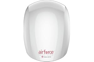 WORLD DRYER Airforce Hi-Speed Hand Dryer Voltage: 208-240 V, Finish: Aluminum White