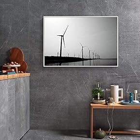 Floating Framed Canvas Wall Art for Living Room, Bedroom Black and White Landscape Canvas Prints for Home Decoration Ready to Hang - 16x24 inches