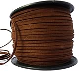 LanShi 3mm Flat Leather Lace Beading Thread Faux Suede Cord String Velvet Dark brown 10 Meters
