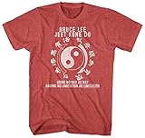 Bruce Lee Chinese Martial Arts Icon Jeet Kune Do Adult T-Shirt, Large, Red