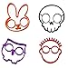 4 pack, SKULL, OWL, RABBIT and the GUY Shaped Silicone Fried Egg Ring Mold Art Breakfast (Ships From USA)