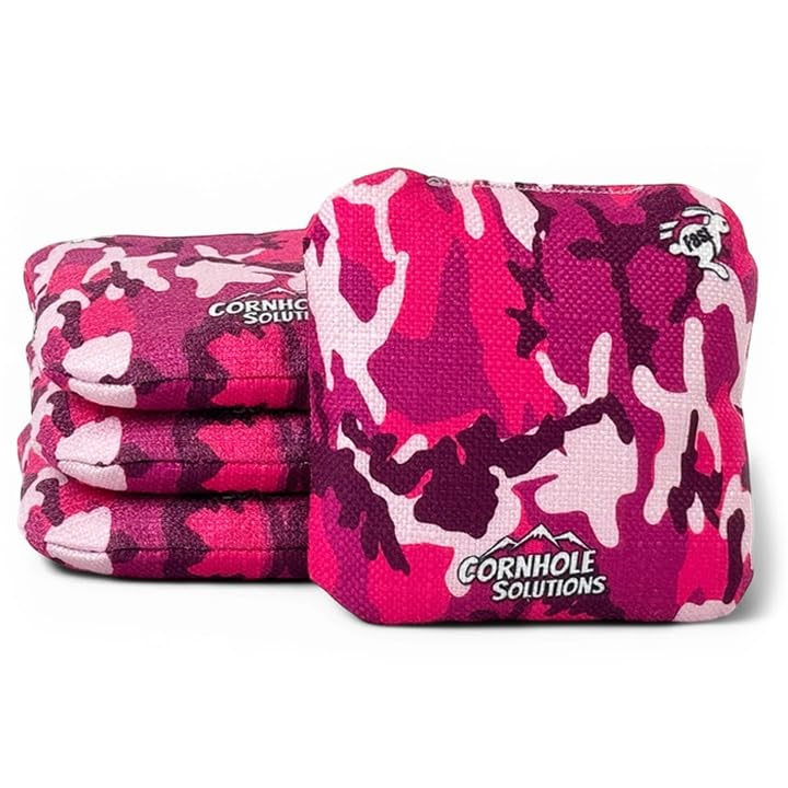 Cornhole Solutions - Professional Cornhole Bags Set of 4 – Regulation 6"x6" – Resin Filled + Tote Bag (Pink Camo) at Amazon