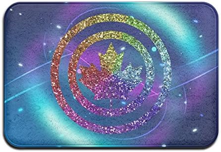 Soft Non-slip Canada Maple Leaf In Bullseye Bath Mat Coral Fleece Area Rug Door Mat Entrance Rug Floor Mats