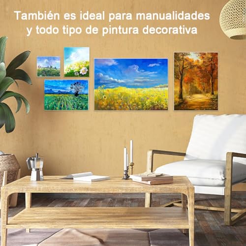 CHENGBAO Juego de 10 piezas lienzo para pintar，5 tamaños diferentes lienzos para pintar，Para acrílicos, pinturas al óleo, acuarelas lienzos