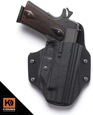 OWB Pancake,S&W,M & P 9mm .40 Full Size,1.75" H Belt Loop,Right Hand,Straight Drop,Black