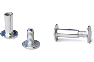 TruBind Aluminum Chicago Screw and Post Sets | 1/2 inch Post Length | 3/16 inch Post Diameter | Silver-Colored | 100 Screws and 100 Posts