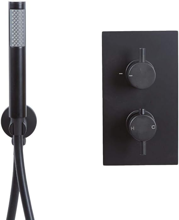 Milano Shower System Nero Twin Concealed Valve with Hand Shower