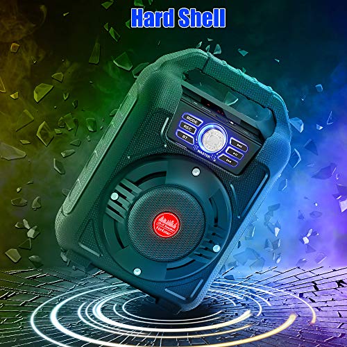 Portable PA Speaker System Wireless Bluetooth Karaoke Machine Rechargeable Speaker Toys for Kids & Adults,with Disco Ball, Wired Microphone