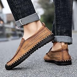 Men's Breathable Perforated Loafers Hand-Stitched