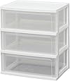 アイリスオーヤマ チェスト ワイド 3段 幅54×奥行40×高さ62.5cm ホワイト/クリア W-543