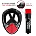 FishEye 180° Full Face Snorkel Mask - (Red/Black, L/XL) Tubeless Design Using Superior Dry Snorkel Technology. Anti-Fog, Anti-Leak, Snorkeling Mask with Larger Viewing Area.