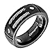 8mm Men Black Titanium Ring Wedding Band with Stainless Steel Cables and Screw Design Wedding Ring