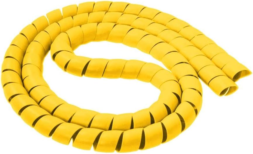 Hinleise 22mm Sleeve Wire Protector Spiral Wrap Tube Cable Protector Line PP Covered Wire Cable Line Protective Sleeve Wire Management 2m - Yellow - 1pc