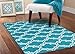 Garland Rug Silhouette Area Rug, 5 by 7-Feet, Teal/White