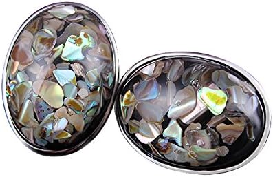 Yfnfxl Womens Vintage Stud Big Oval Stone Shell Earring Studs For Women (oval)