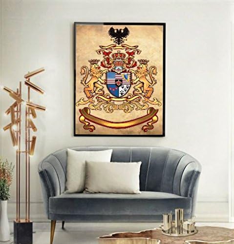 LiveArtGifts Family Crest, Accompanies with Certificate of Authenticity (COA), Limited Edition Print on Unique Materials (Velvet and Thick Fabric), Unfaded, w/o Frame, w/o Family Name (18x24in)